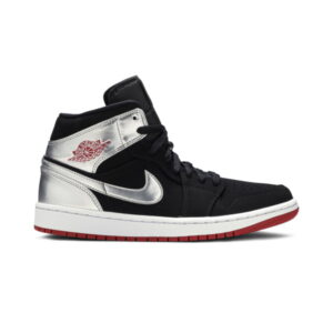 Air Jordan 1 Mid Black Metallic Silver Johnny Kilroy Sneakers 554724 057