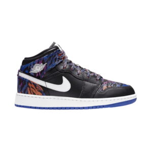 Air Jordan 1 Mid GS Tiger Print Sneakers AV5174 005