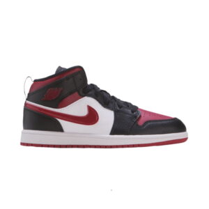 Air Jordan 1 Mid PS Bred Toe Sneakers White 640734 066