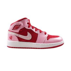 Air Jordan 1 Mid Premium GS Valentines Day Sneakers Red 579748 607