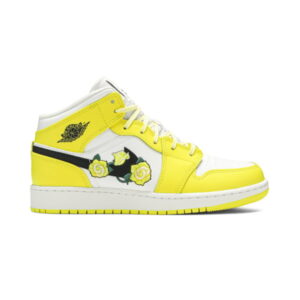 Air Jordan 1 Mid SE GS Rose Patch – Dynamic Yellow Blue av5174 700