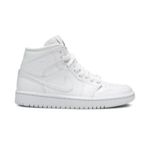 Wmns Air Jordan 1 Mid White Snakeskin Sneakers Black BQ6472 110