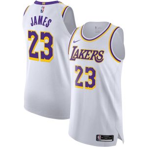 2019-20 LeBron James Lakers White Authentic Association Edition Basketball Jersey 125630