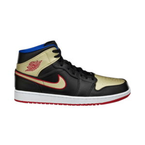 Air Jordan 1 Mid Black Gold Red 554724 013