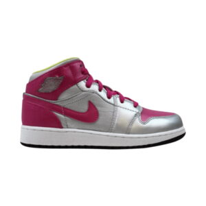 Air Jordan 1 Mid Metallic Silver Fusion Pink 555112 037