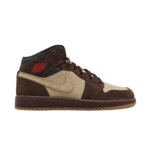 Air Jordan 1 Mid Premium BG Baroque Brown White 619049 205