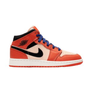 Air Jordan 1 Mid SE GS Team Orange White BQ6931 800