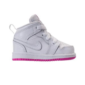 Air Jordan 1 Mid TD Fuchsia Blast Sneakers White 644507 100