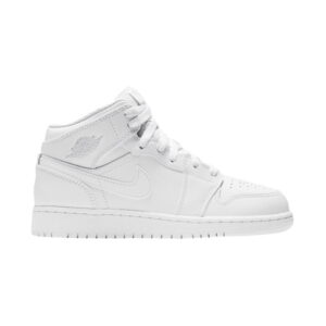 Air Jordan 1 Retro Mid GS Triple White 554725 104