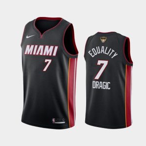 Basketball Jersey 2020 NBA Finals Bound Miami Heat Goran Dragic #7 Black Equality Icon White 130399