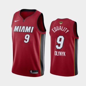 2020 NBA Finals Bound Miami Heat Kelly Olynyk #9 Red Equality Statement Basketball Jersey 130332