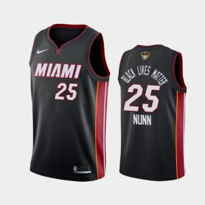 Basketball Jersey 2020 NBA Finals Bound Miami Heat Kendrick Nunn #25 Black BLM Icon 131624