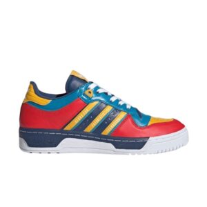 Human Made x adidas Rivalry Low Scarlet Aqua Sneakers FY1083