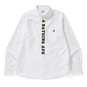 Shirt BAPE 1st Camo Applique Oxford Bd Shirt White White 153222