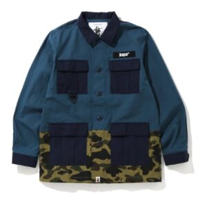 BAPE 1st Camo Military Shirt Navy 154507