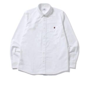 BAPE Ape Head One Point Oxford Bd Shirt White 154640