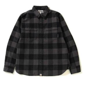 BAPE Block Check Big Logo Shirt Black 154603