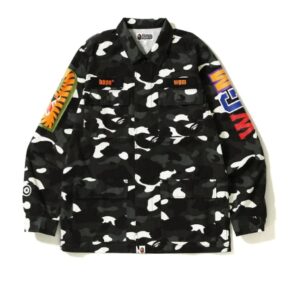 BAPE City Camo Shark Army Shirt Black White 154743