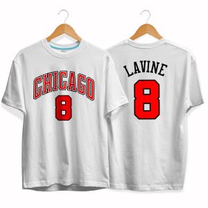 Chicago Bulls 8 Zach LaVine tee by slamdunk White/Black/Red 152408