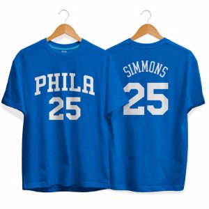 Philadelphia 76ers 25 Ben Simmons tee by slamdunk Blue/Black/Red 152426