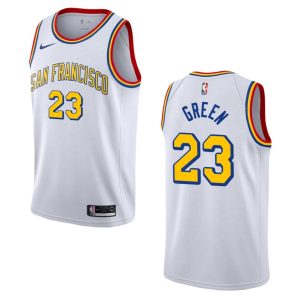 Basketball Jersey 2019-20 Warriors #23 Draymond Green Hardwood Classics Swingman White Jersey Black 163021