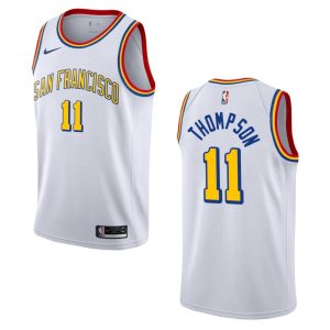 Basketball Jersey 2019-20 Warriors #11 Klay Thompson Hardwood Classics Swingman White Jersey Orange 163059