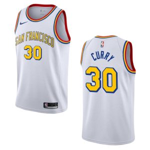 Basketball Jersey 2019-20 Warriors #30 Stephen Curry Hardwood Classics Swingman White Jersey White 163045