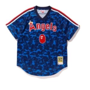 BAPE x Mitchell & Ness Angels Basketball Jersey Navy Violet 163604