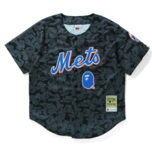 BAPE x Mitchell & Ness Mets Jersey Black 163622