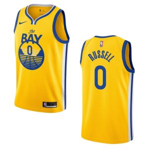 Basketball Jersey 2019-20 Warriors #0 D'Angelo Russell Statement Swingman Gold Jersey 163211