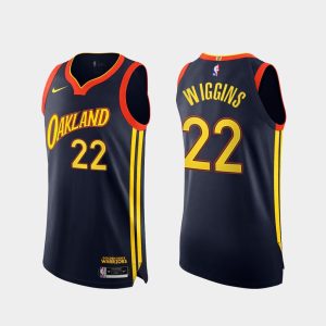 Basketball Jersey 2020-21 Warriors #22 Andrew Wiggins City Authentic Navy Jersey White 165516