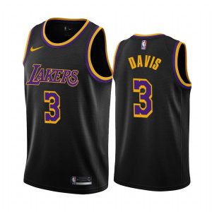 Basketball Jersey 2020-21 LA Lakers #3 Anthony Davis Earned Edition Black Swingman Jersey 166690