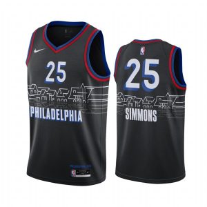 Basketball Jersey 2020-21 Philadelphia 76ers #25 Ben Simmons City Edition Black Swingman Jersey Black 167684