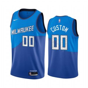 Basketball Jersey 2020-21 Milwaukee Bucks #00 Custom City Edition Navy Swingman Jersey Black 168796