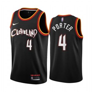 2020-21 Cleveland Cavaliers #4 Kevin Porter Jr. Basketball Jersey City Edition Black Swingman Jersey 165790