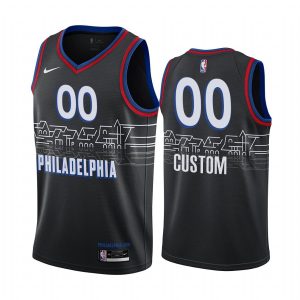 Basketball Jersey 2020-21 Philadelphia 76ers #00 Custom City Edition Black Swingman Jersey 167757