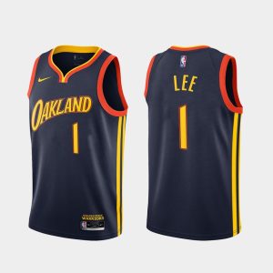 Basketball Jersey 2020-21 Warriors #1 Damion Lee City Swingman Navy Jersey 165393