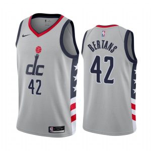 2020-21 Washington Wizards Basketball Jersey #42 Davis Bertans City Edition Gray Swingman Jersey Black 168377