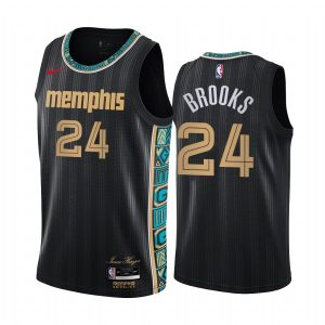 2020-21 Memphis Grizzlies #24 Dillon Brooks City Edition Black Swingman Jersey Basketball Jersey Black 166869