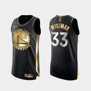 Basketball Jersey 2020-21 Warriors #33 James Wiseman Golden Edition Authentic Black Jersey Grey 165552