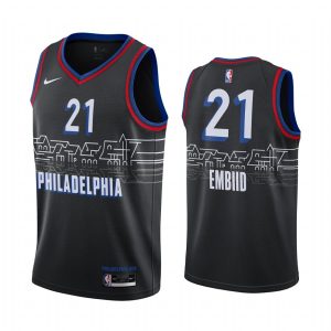 Basketball Jersey 2020-21 Philadelphia 76ers #21 Joel Embiid City Edition Black Swingman Jersey Black 167789