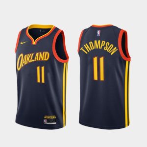 Basketball Jersey 2020-21 Warriors #11 Klay Thompson City Swingman Navy Jersey Black 165492