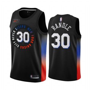 Basketball Jersey 2020-21 New York Knicks #30 Julius Randle City Edition Black Swingman Jersey White 168539