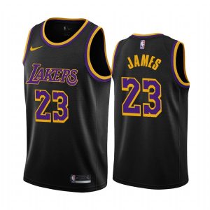 Basketball Jersey 2020-21 LA Lakers #23 LeBron James Earned Edition Black Swingman Jersey Pink 166674