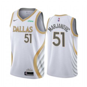 2020-21 Dallas Mavericks Basketball Jersey #51 Boban Marjanovic City Edition Silver Swingman Jersey White 168656