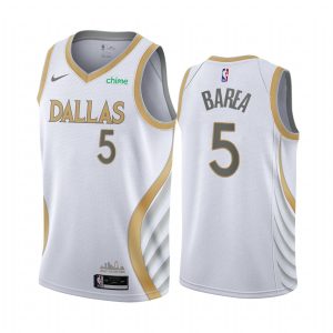 2020-21 Dallas Mavericks #5 J.J. Basketball Jersey Barea City Edition Silver Swingman Jersey Red 168672