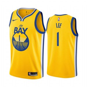 Basketball Jersey 2019-20 Warriors #1 Damion Lee Statement Edition Gold Swingman Jersey 166658