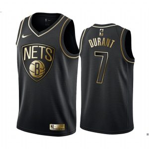 Basketball Jersey 2019-20 Brooklyn Nets #7 Kevin Durant Golden Edition Black Swingman Jersey 167088