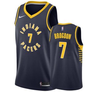 Basketball Jersey 2020-21 Indiana Pacers #7 Malcolm Brogdon Icon Edition Navy Swingman Jersey 166063