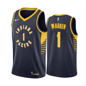 2020-21 Indiana Pacers #1 T.J. Basketball Jersey Warren Icon Edition Navy Swingman Jersey 166039